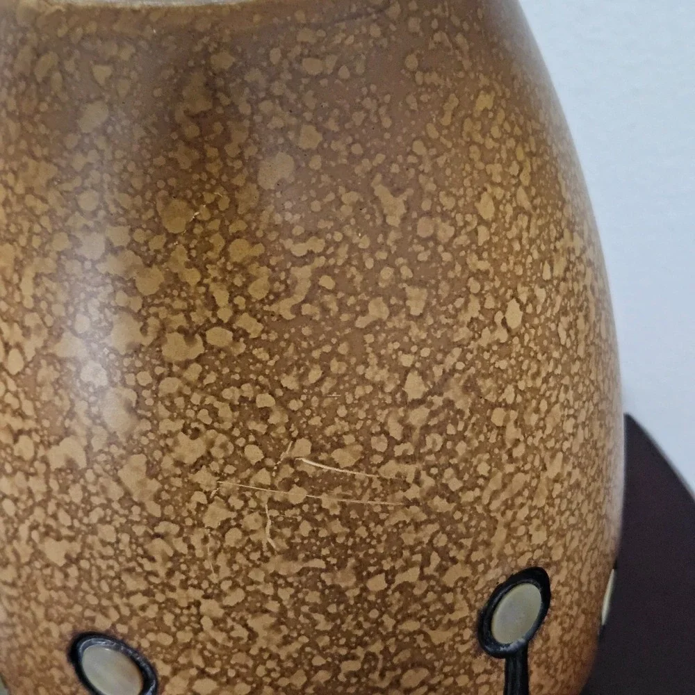 Brown Ginger Jar Decorative Urn Lidded Ceramic‎ Vase 16 inch Tall Decor Art